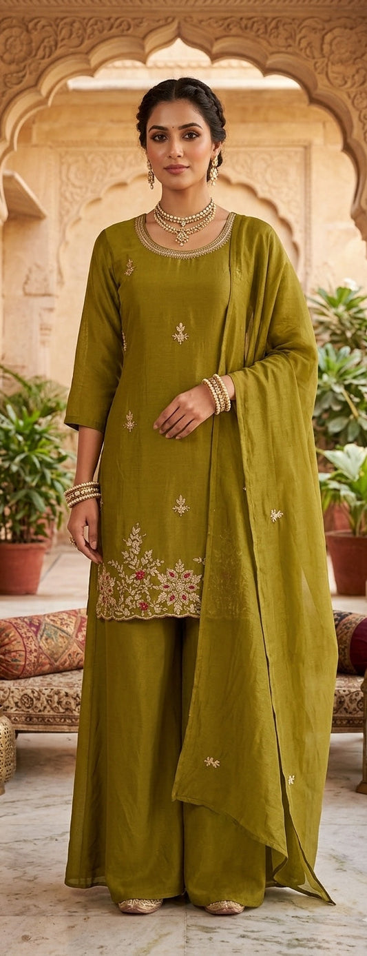 3 Pc Kurti, Sharrara, Dupatta.