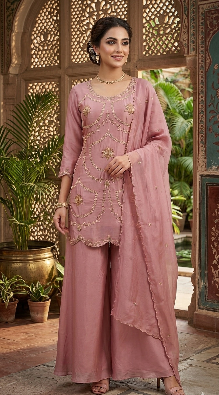 3 Pc Kurti, Sharrara, Dupatta.